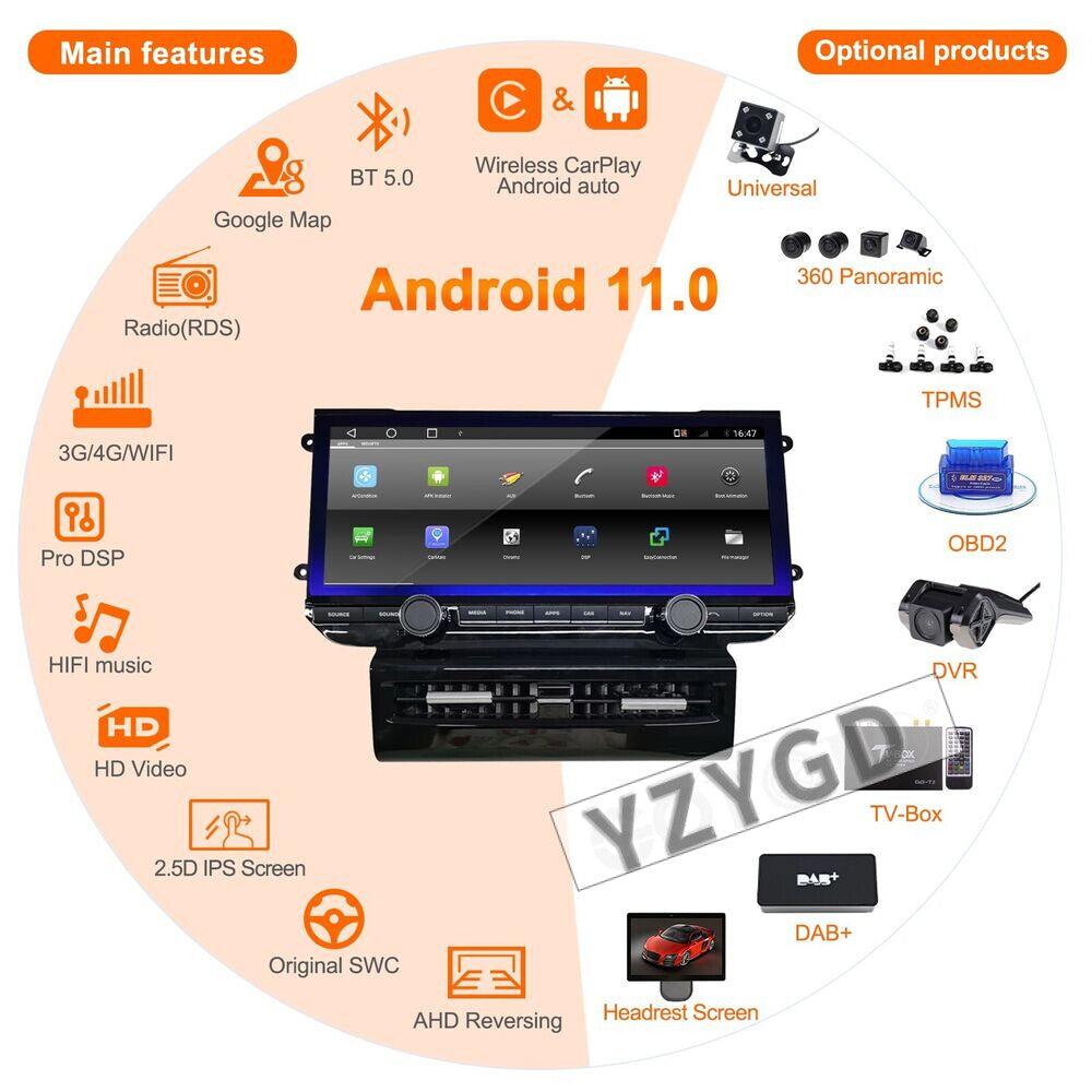 12.3for Porsche Macan 2011-2018 Android Car Radio Stereo Receiver 64G 2Din