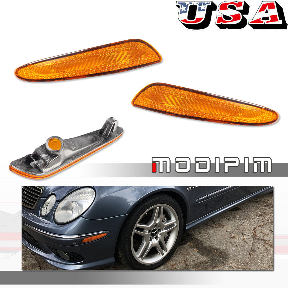 Amber lens front fender side marker corner lights applicable to 03-06 for Benz E-Class W211 AMG