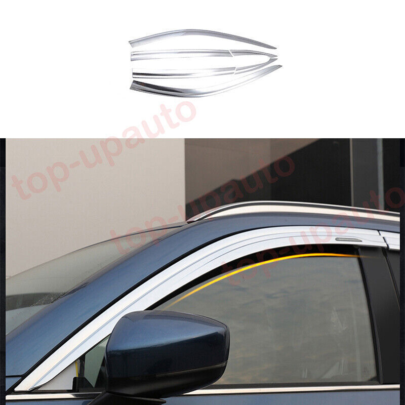 for Mazda CX-5 2017-2024 Chrome Car Window Visors Sun Rain Guard Vent Deflector