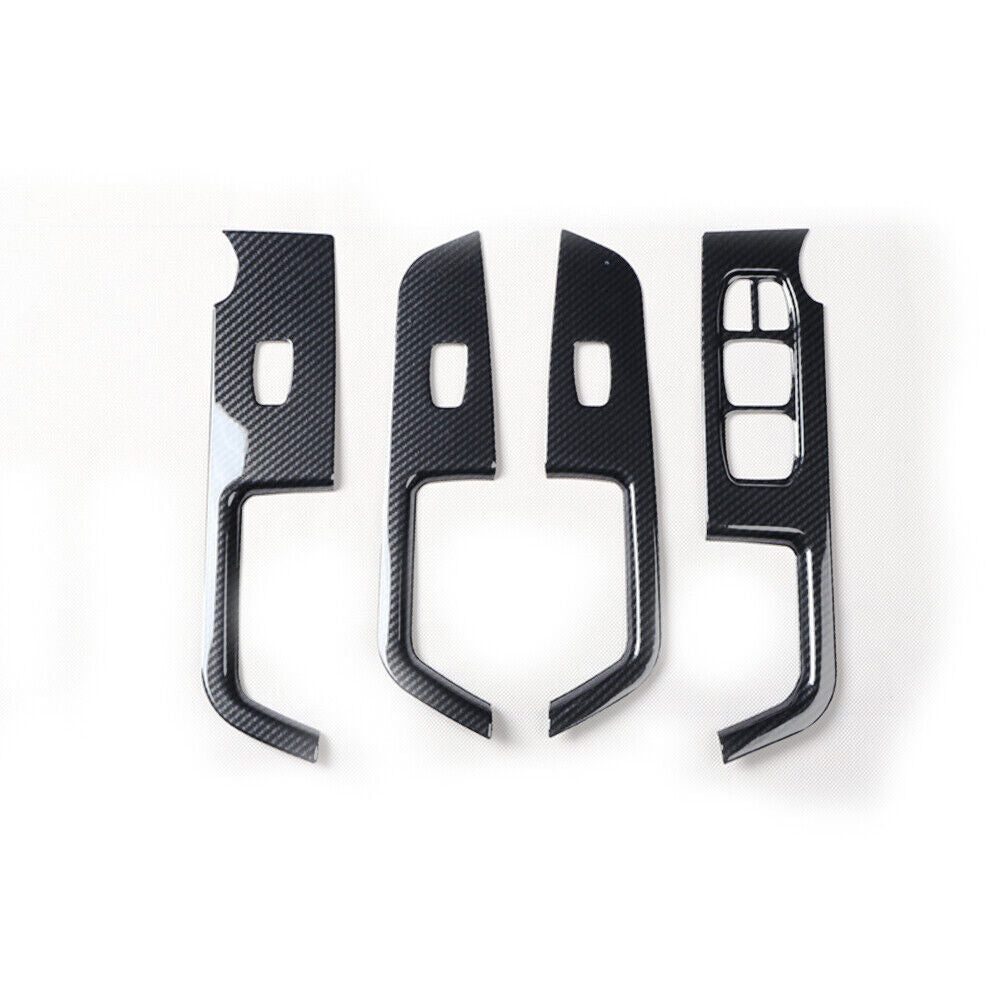 Glass Window Lifting Lock Panel Trim 4PCS for Hyundai IX25 15-2019 Carbon Fiber