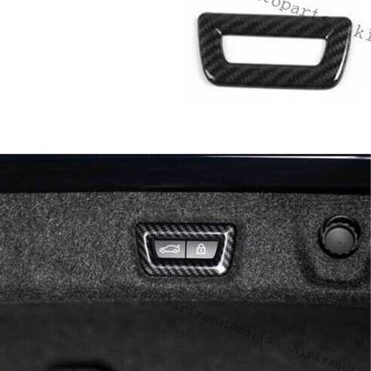 for BMW X5 X6 X7 G05 2019-2023 Carbon Fiber Tailgate Trunk Switch Cover Trim 1pc