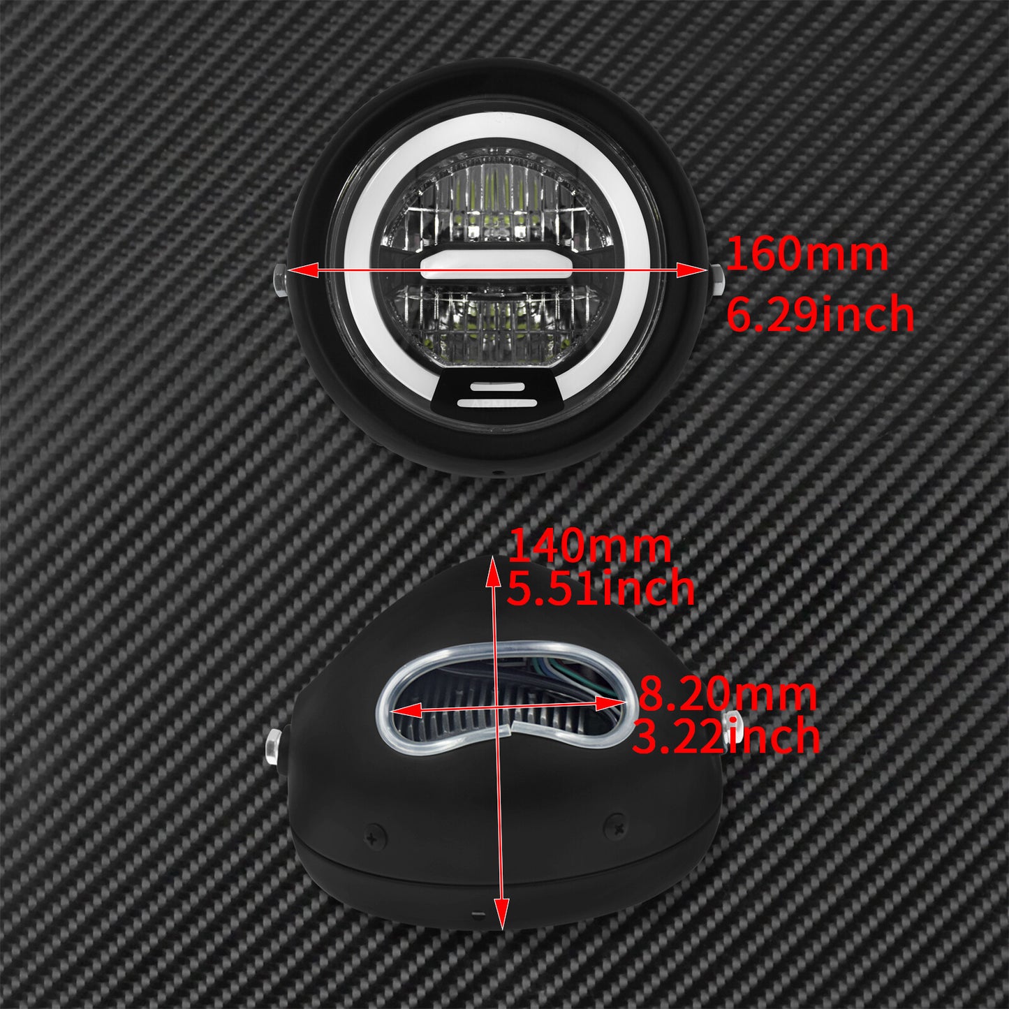 6.5 LED Halo Headlight Turn Signal Running Light Fit for Harley Chopper Bobber
