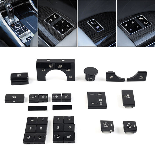 Window Lift Switch Button Center Terrain Mode Cover Set for Land Rover Range