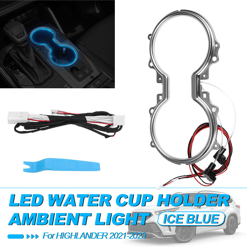 Cup Holder LED Ambient Light Car Accessories for Toyota Highlander 2021-2023