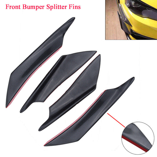 External front bumper lip splitter Fins Spoiler Canards Carbon Fiber Universal