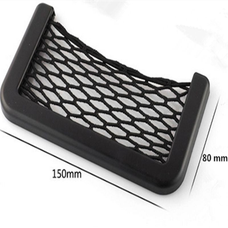 Car Black Storage Mesh Net Resilient String Phone Bag Holder Panel Storage Bag