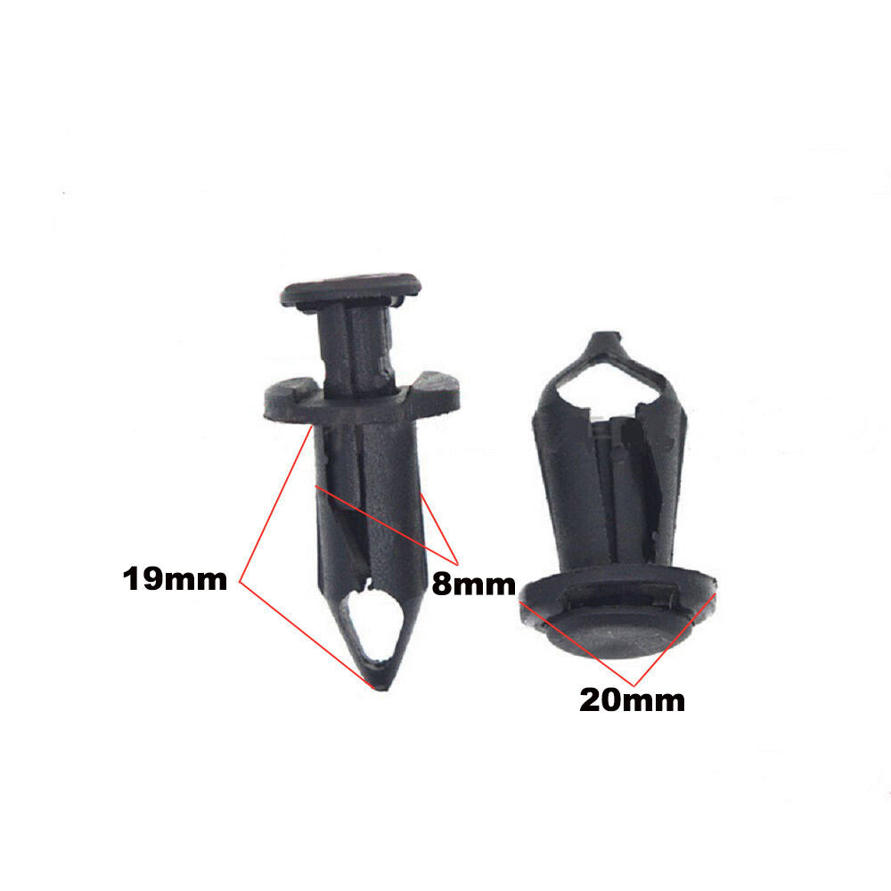 120x 8mm Car Hole Plastic Rivet Fastener Fender Bumper Push Pin Clip Universal