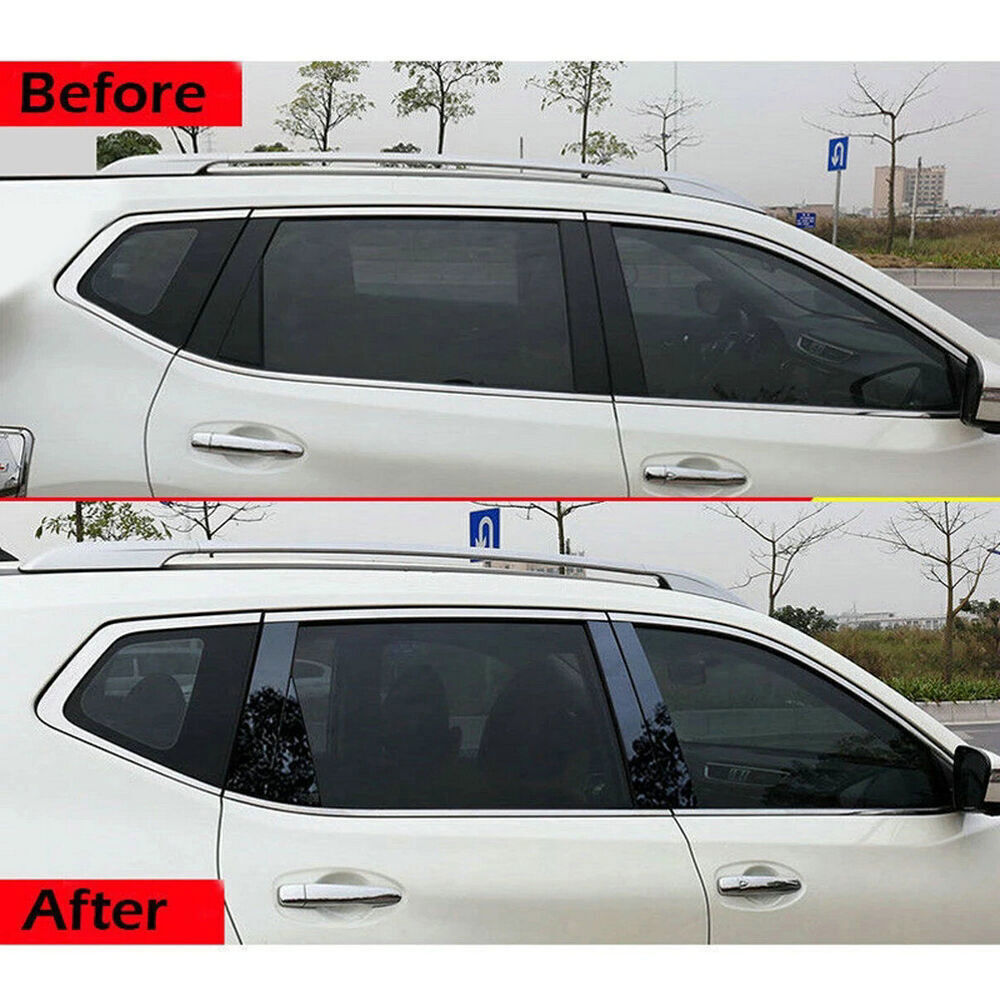 for Nissan Rogue 14-2020 Black Pillar Post Door Window Moulding Cover Trim 8PCS