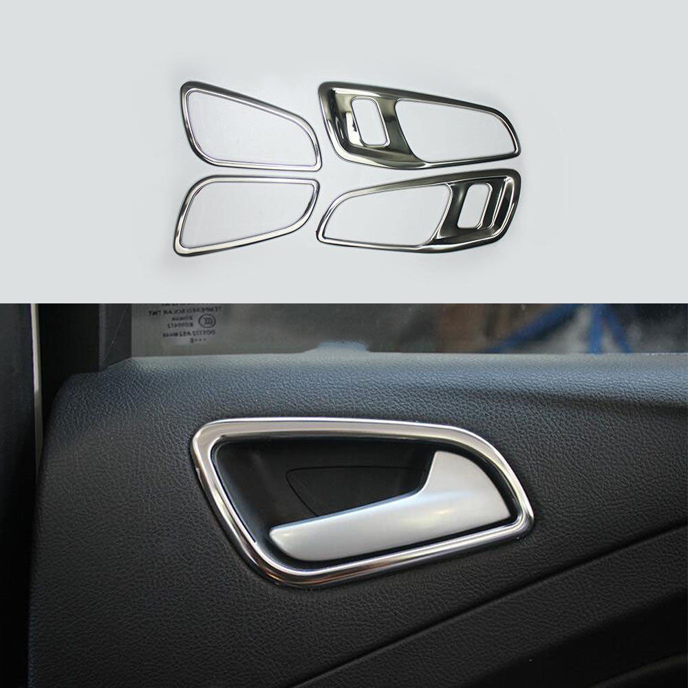 4PCS Silver Inner Door Handle Bowl Panel Cover Trim for Ford Escape Kuga 2017-19