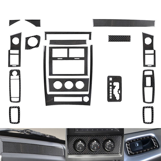 19Pcs Carbon Fiber Full Interior Set Kit Cover Trim for Jeep Liberty 2008-2012