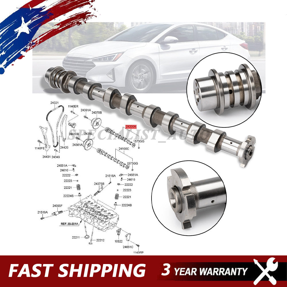 for Hyundai for Elantra 2.0L 17-2021 Exhaust CVVT GearExhaust Camshaft 242002E074