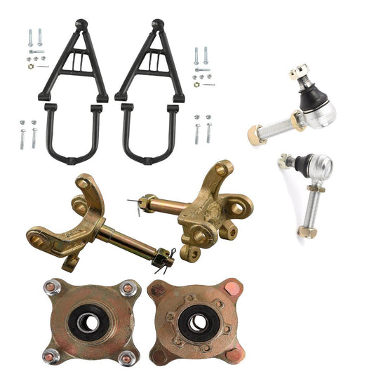 Upper and lower control arm steering spindle 4-screw wheel hub kit for four-wheel ATV go-karts