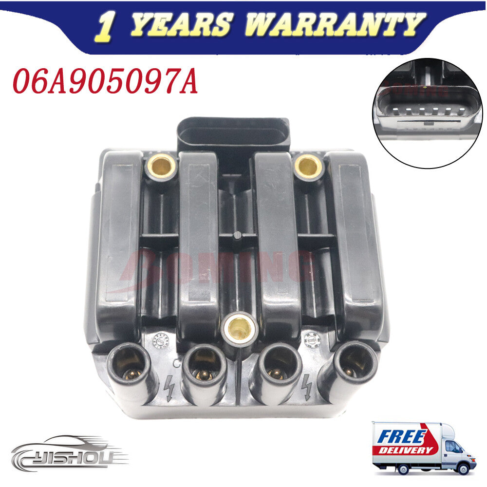 06A905097A for VW for Jetta Beetle for Golf Clasico L4 2.0L UF484 New Ignition Coil