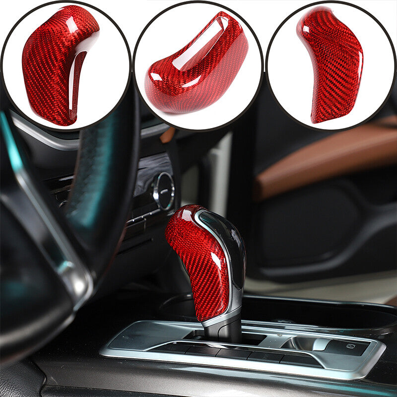 Red dry carbon fiber automotive gear shifter cover trim suitable for Maserati Ghibli for Levante