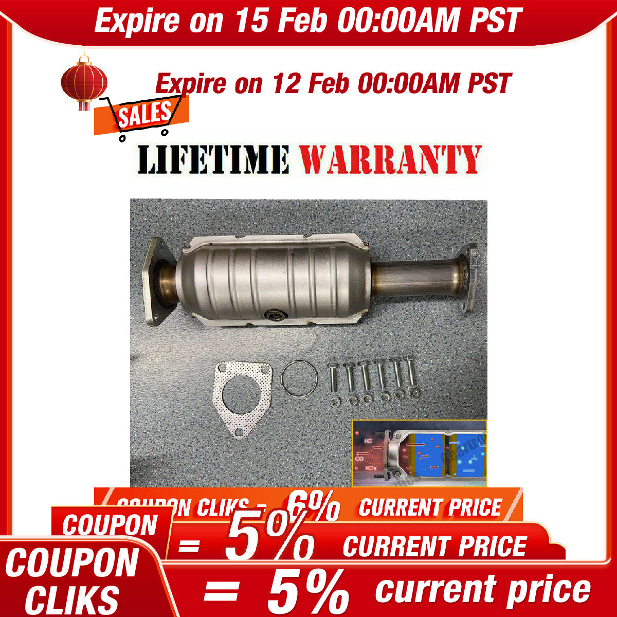 CATALYTIC CONVERTER for HONDA PILOT 2003 2004 3.5L 6 CYL / 16361 US