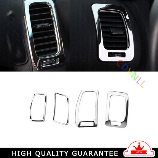 Middle LR Air Outlet Vent Cover Trim 4 for Kia K3 Forte 2014-2018 Chrome Steel