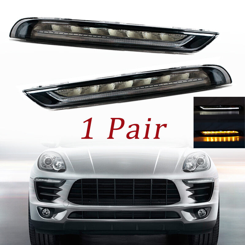 Dual LED Daytime Running Lights for Porsche Macan 95B Base S Turbo GTS SUV 2014 - 2018