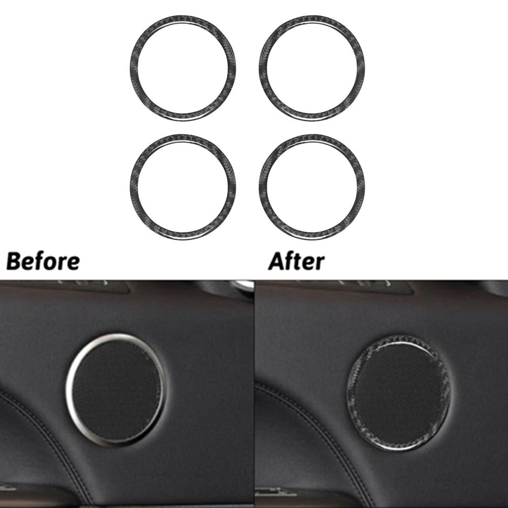 4Pcs Carbon Fiber Big Speaker Cover Trim For Land for Range Rover Sport 2014-2017