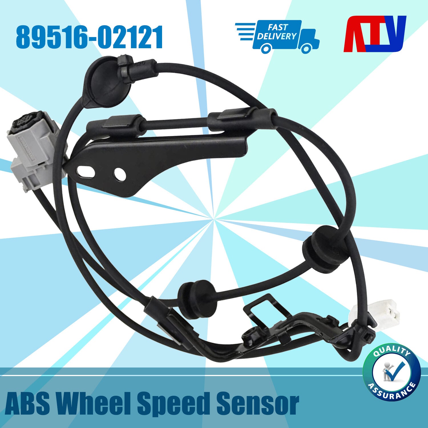 New ABS Wheel Speed Sensor Rear Left 89516-02121 Fit for 07-13 for Toyota for Corolla