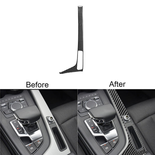for Audi for A4 2017-2019 Carbon Fiber Gear Shift Panel Side Decorative Cover Trim
