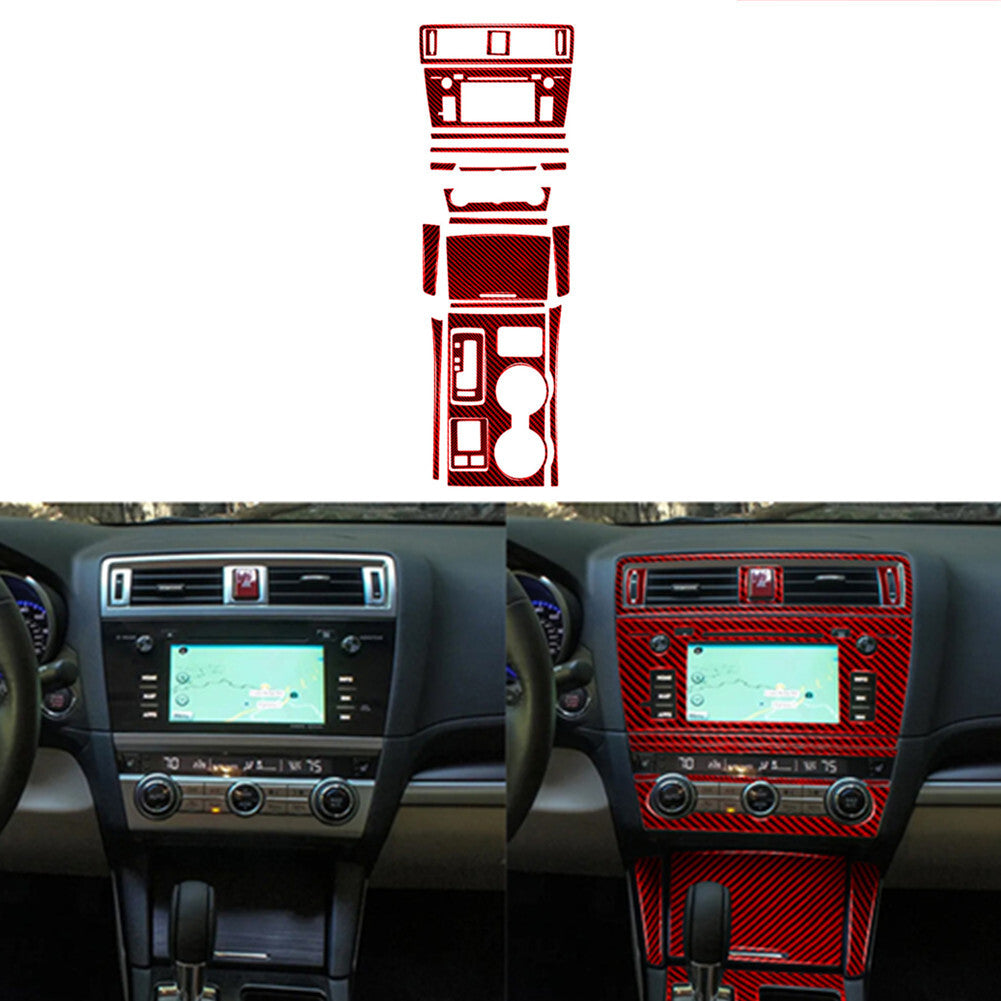 Red Carbon Fiber Interior Full Set Cover Trim for Subaru Outback Legacy 2015-17