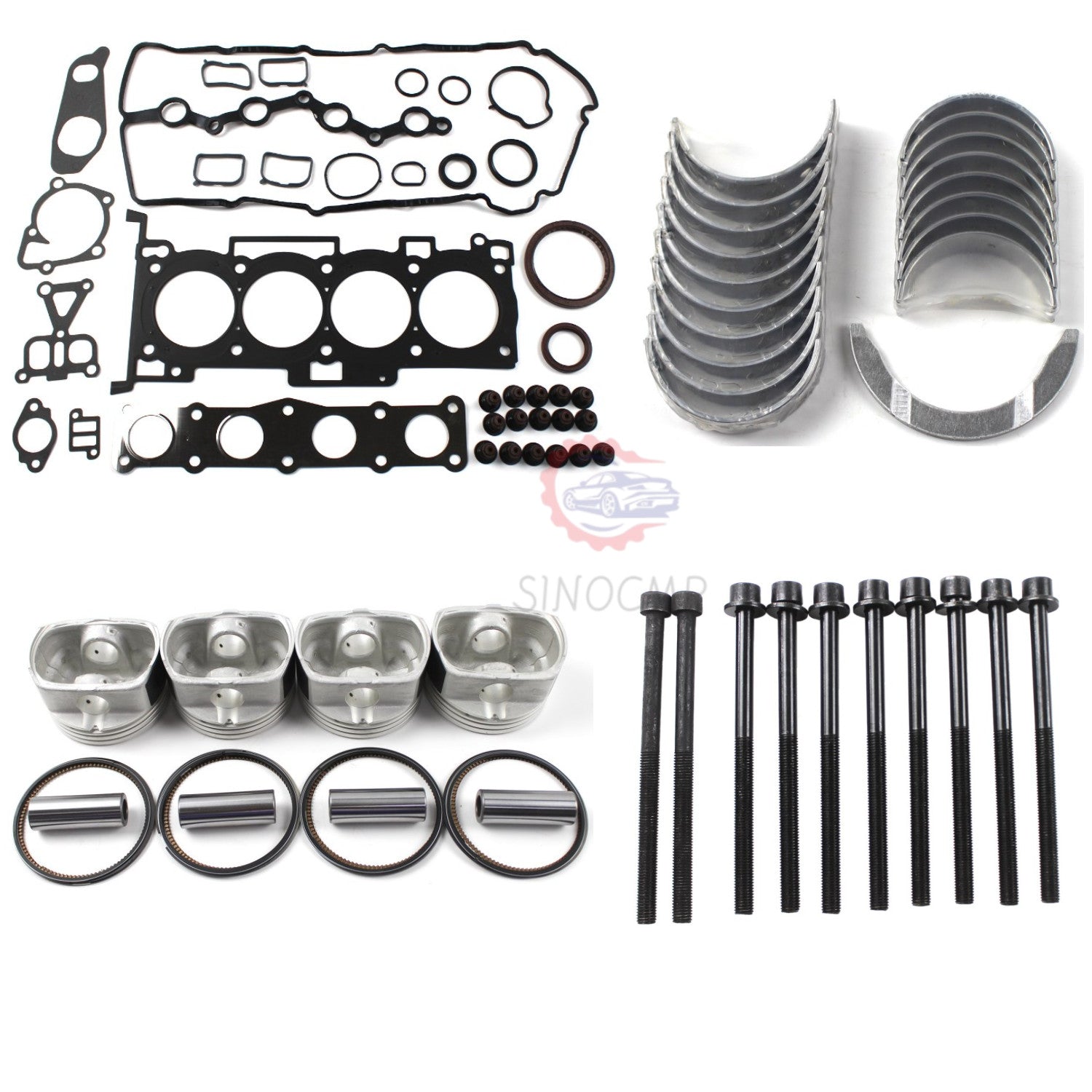 G4KD Engine Overhaul Gasket Set w/ Piston Ring Crankshaft Main for Hyundai for Kia