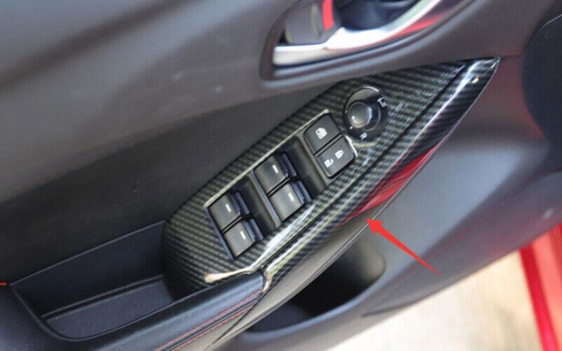 for Mazda 6 Atenza 2014-2016 Carbon Fiber Side Door Scuff Plate Interior Cover