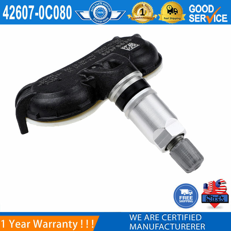 4-piece TPMS tire pressure sensor set 42607-0C080, compatible with 2006-2017 for Toyota Tendera 315MHz.