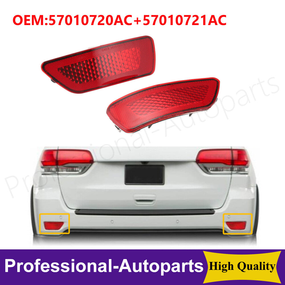 1 pair of rear left + right bumper reflectors for Jeep Grand Cherokee compass