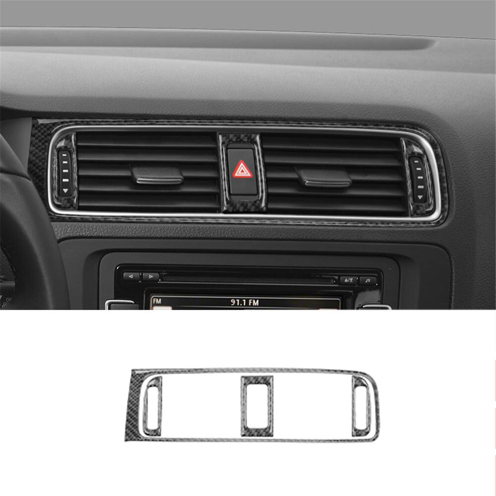 Carbon Fiber Center Air Vent Cover Trim for Volkswagen for Jetta Sedan 2011-2014