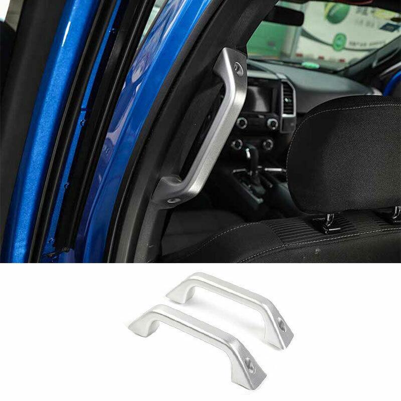 Aluminum Silver Inner Rear for Seat B-Pillar Grab Handle for Ford F-150 2015-2022