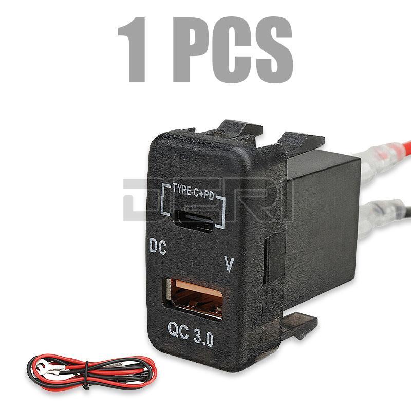 Car Type-C USB Charger Adapter Voltmeter for Toyota Tacoma 4-Runner Tundra RAV4