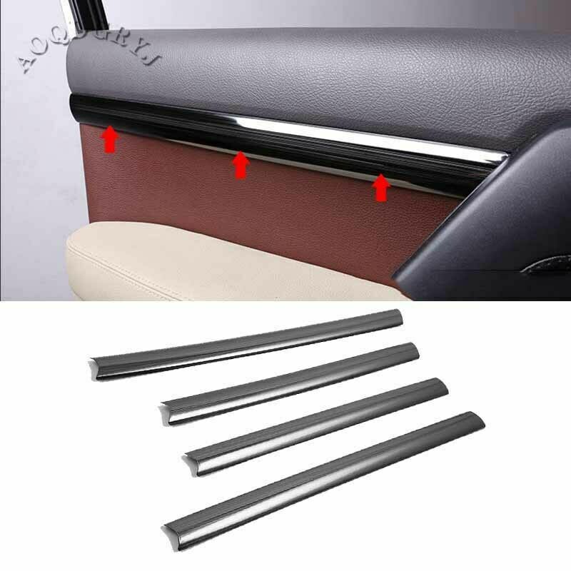 Black titanium Inne Door Decor Strip Trim for Toyota for Land Cruiser LC200 2008-21