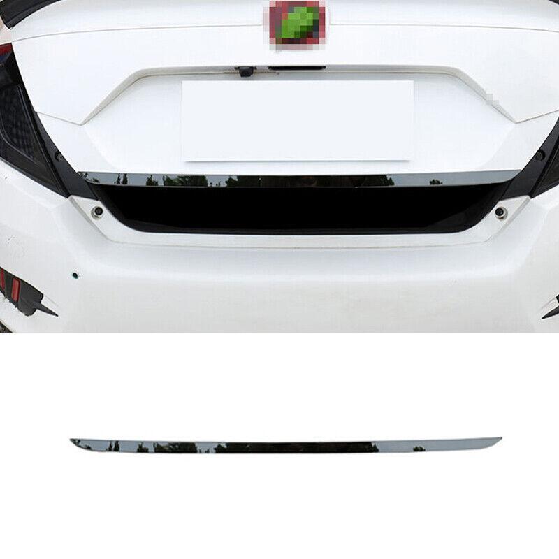 Steel for Honda for Civic 2016-2020 Black Rear Tailgate Trunk Lid Cover Trim 1pcs