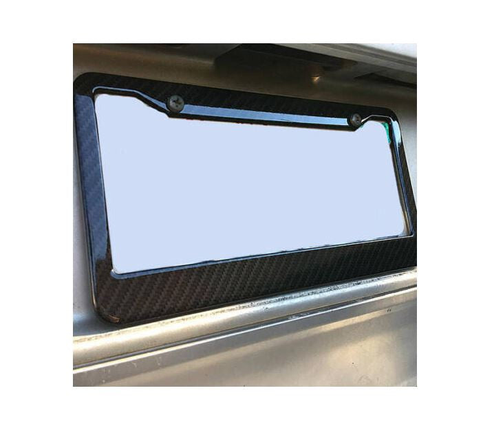 Suitable for VW license plate frame cover caps and trunk black carbon fiber