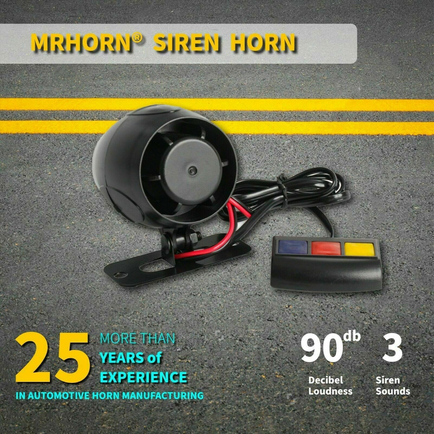 12V Siren Ambulance Alarm Motorcycle Megaphone Ambulance Speaker Horn US