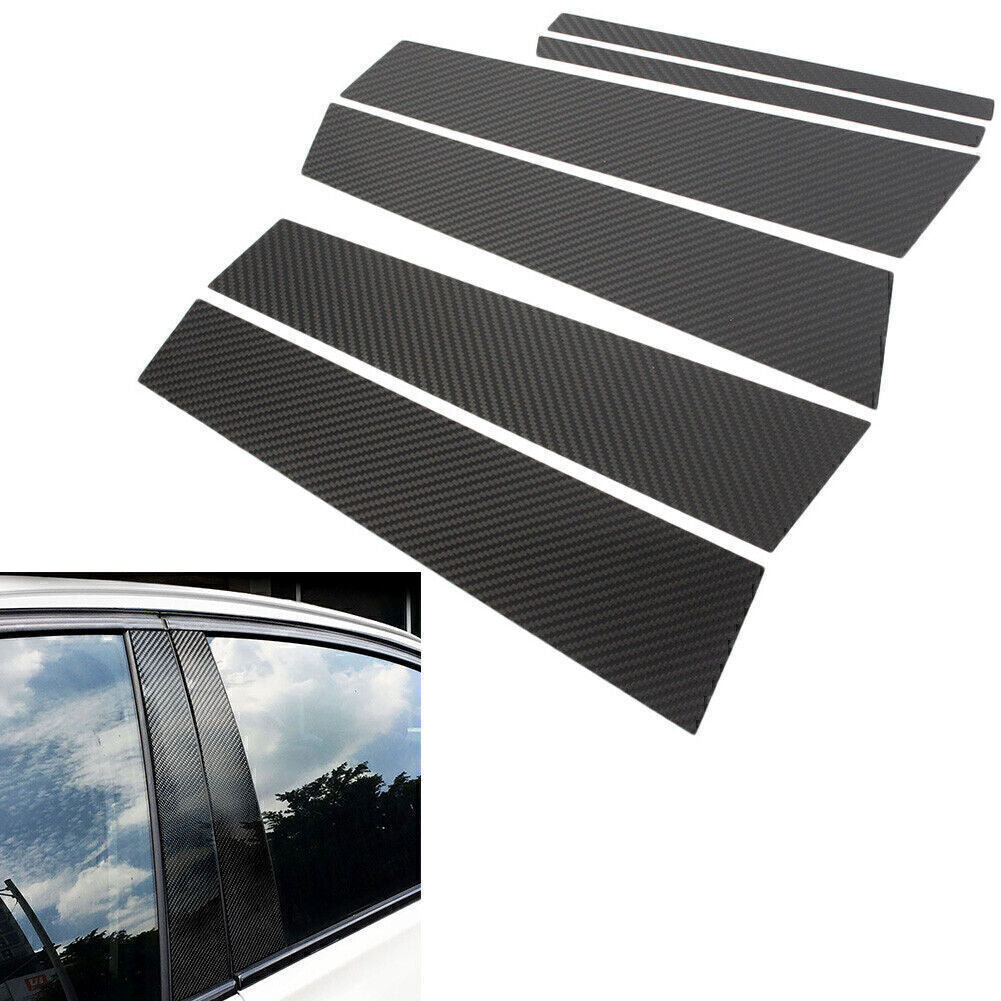 for Benz GLA 2013-18 Carbon Fiber Pillar Posts Door Window Molding Strip Trim 6P