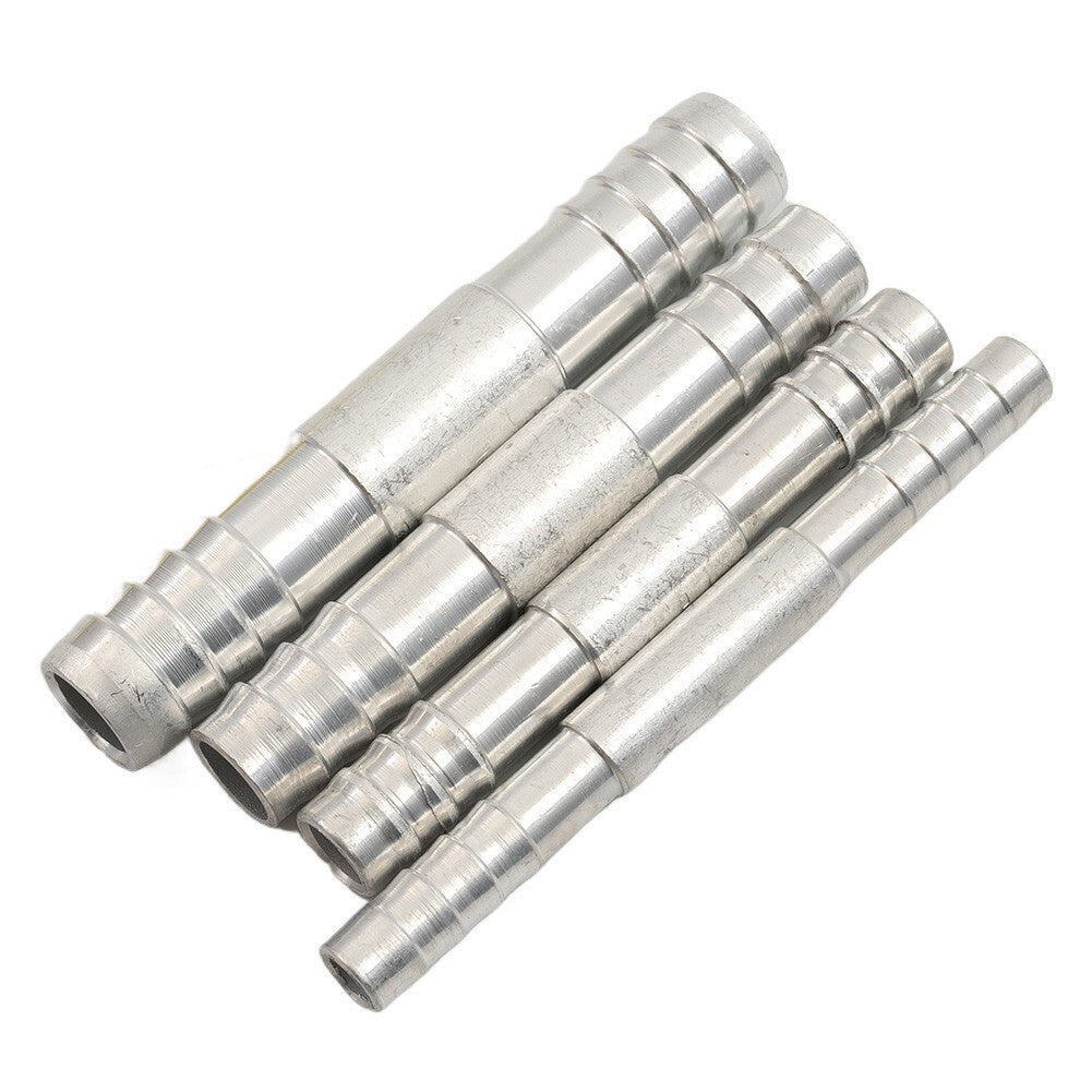 4pcs Set A/C Hose Barb Straight Splice Push-In Fitting Aluminium 6/8/10/12 Part
