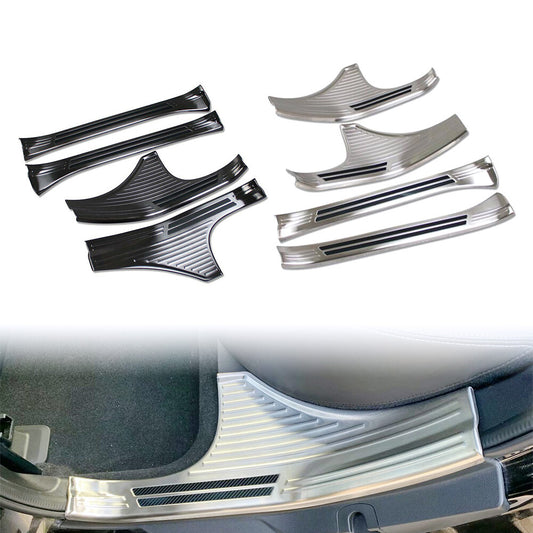 4x Steel inner Door Sill Scuff Plate Cover Fit for Subaru Forester 2019 2020