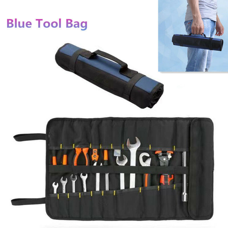 Multifunction Blue Roller Tool Handles Bag Oxford Canva Instrument Package Case