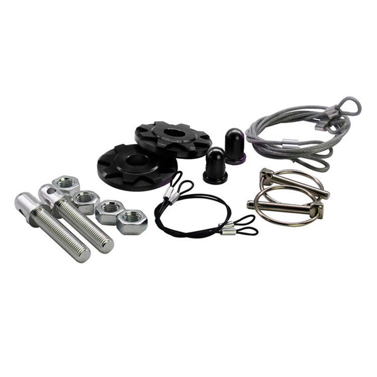 2-Piece Cover Pin Kit for Cars and Racing Cars - Universal Cover Pin Lock Plate Exterior Kit