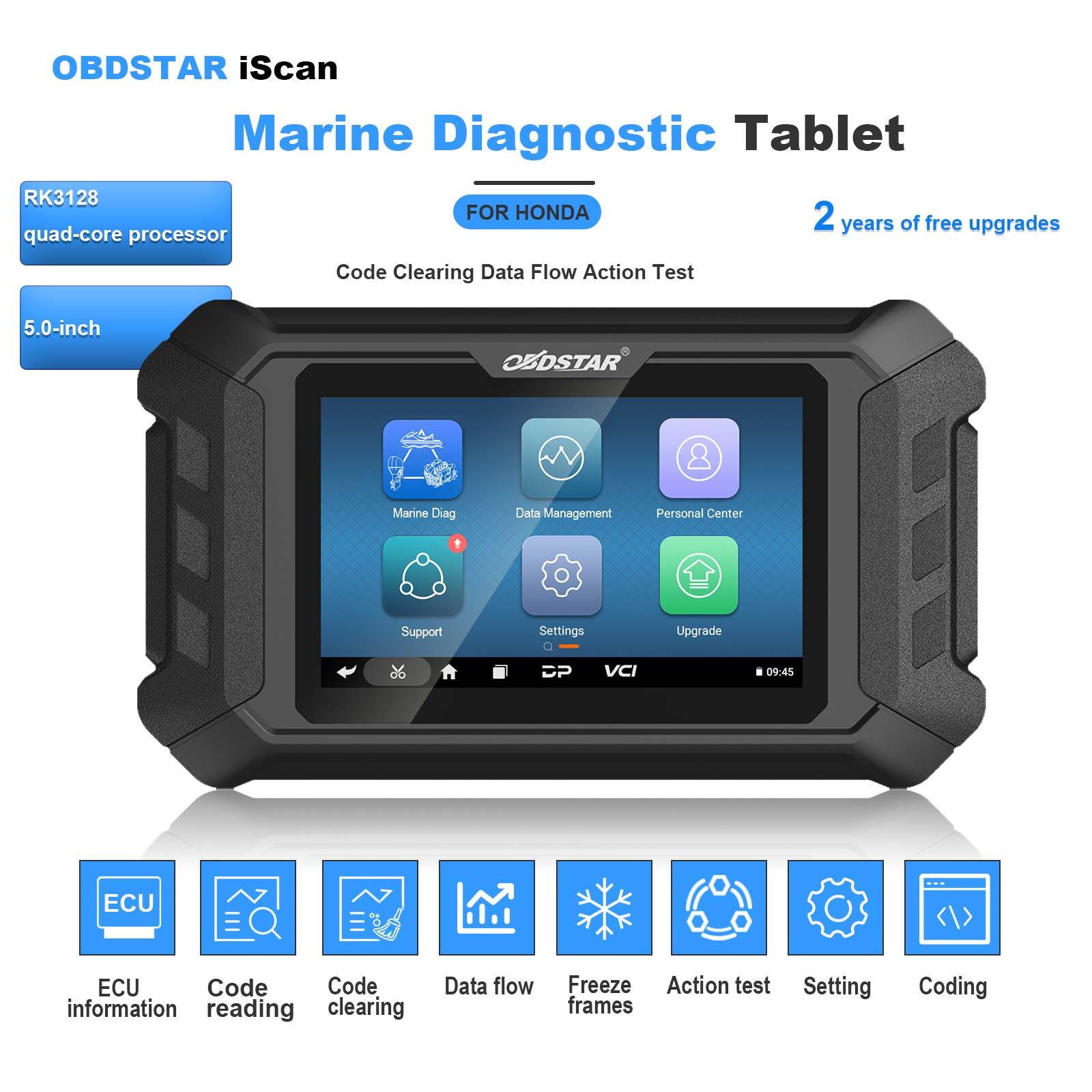OBDSTAR iScan for HONDA Marine Diagnostic Code Reading/Clearing Data Action Test