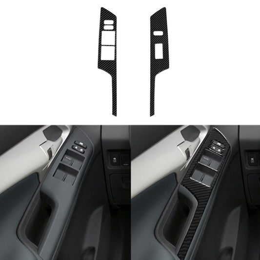2X Carbon Fiber Front Door Lift Control Cover Trim for Toyota Matrix 2009-2014
