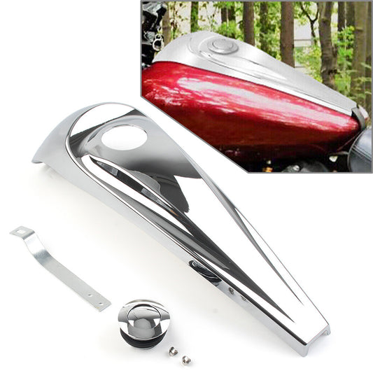 Gloss Dash Fuel Console Cover + Gas Tank Cap for Harley Touring 2008-2022 Chrome