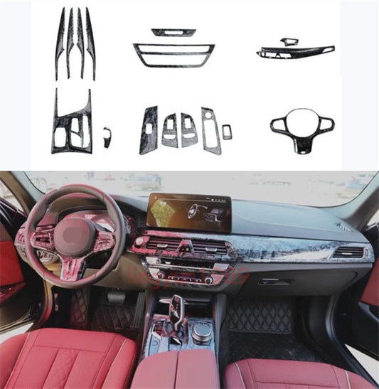 For 2018-23 for BMW 5 Series G30 Car Accessories Wood Grain Full Set Trims Kit Cover