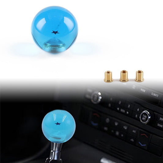 1Pc Blue Dragon Ball Shift Knob W/3 Adapter Universal Manual Transmission 1 Star