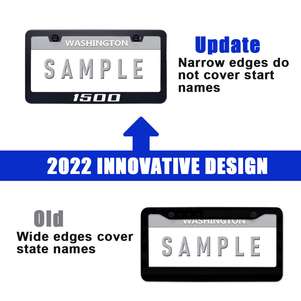 Metal Black License Number Tag Plate Frame Cover for Ram 1500 Cab Pickup