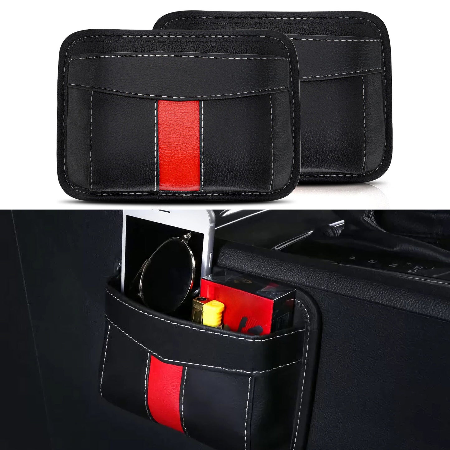 2 x car storage compartment mobile phone holder car for seat bag storage organizer car car