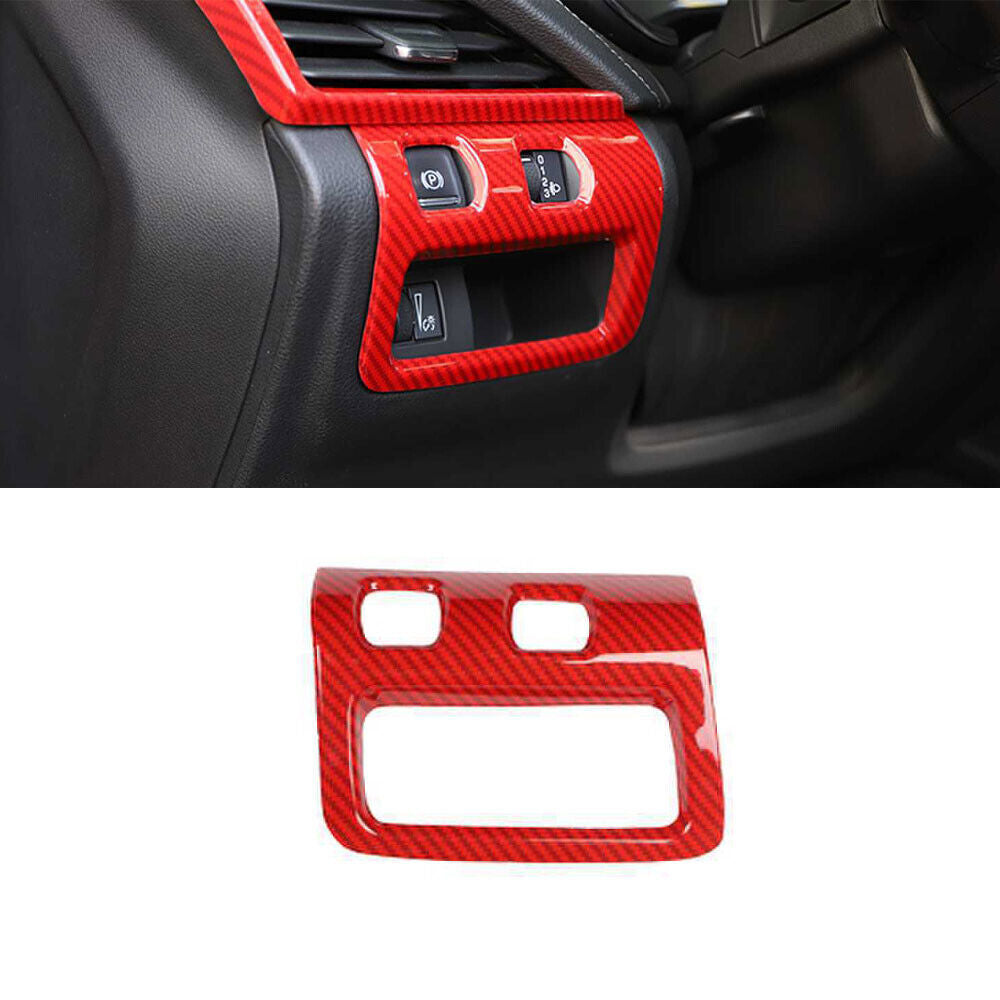 for Cadillac CT5 2020-24 Red Carbon Fiber Headlight Control Button Ring Trim 1P