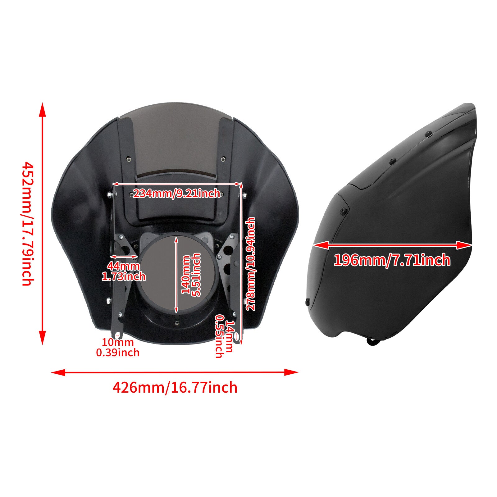 Smoked Quarter Headlight Fairing Windshield for Harley Sportster 883 1200 88-22
